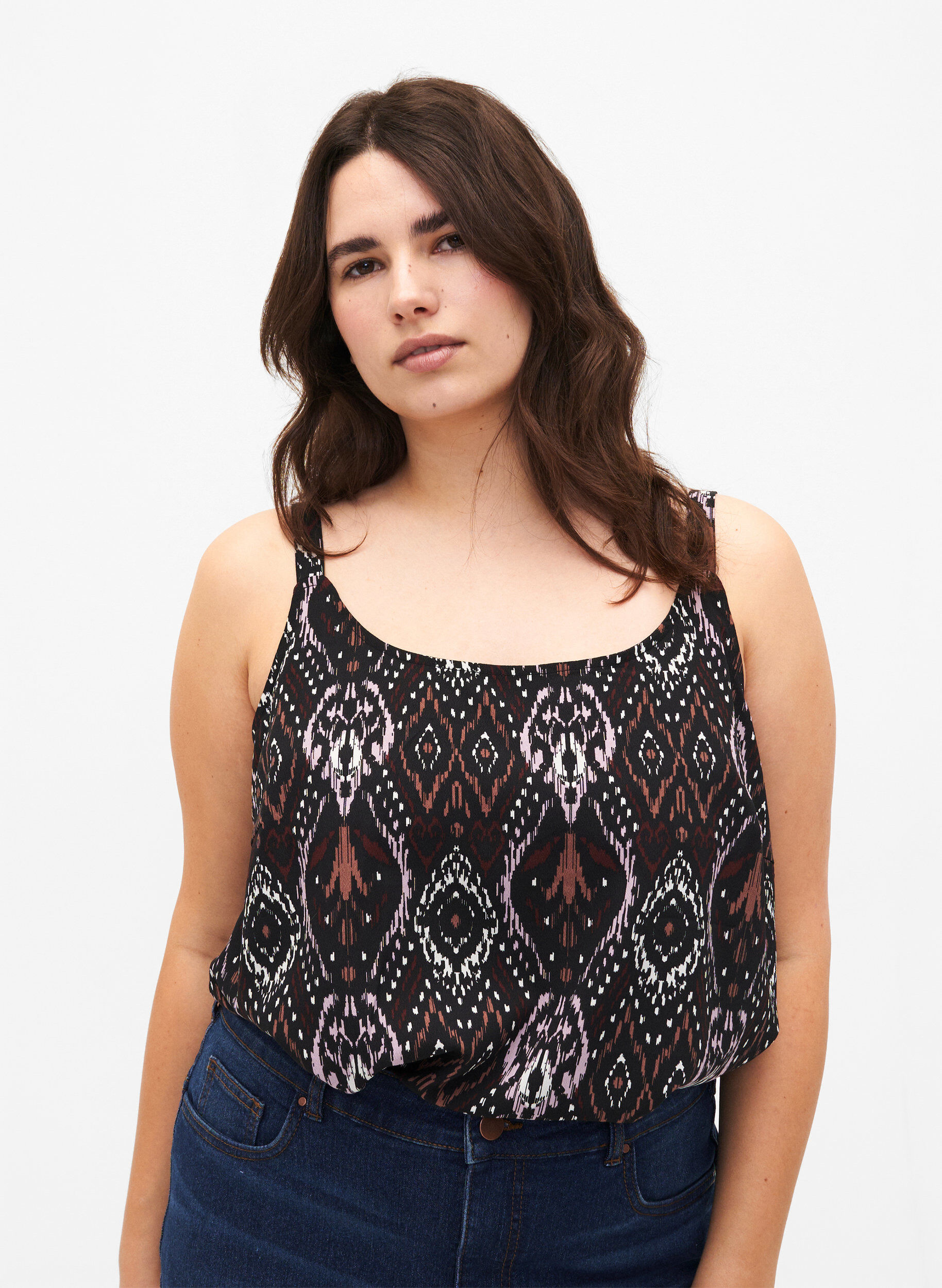Zizzi FLASH - Top avec imprim&eacute;, Black Rose Ethnic, Model image number 0