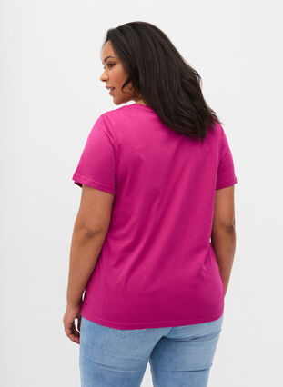 T-shirt en coton à manches courtes avec imprimé, Festival Fuchsia WAY, Model image number 1