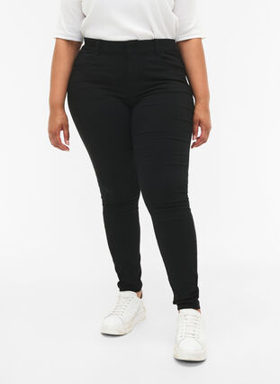 Slim fit broek met zakken, Black, Model image number 3