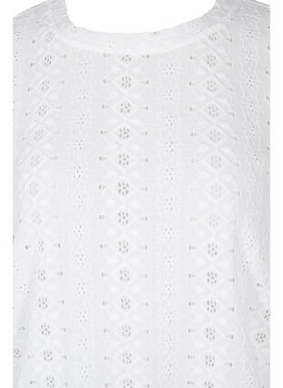 Blouse avec broderie anglaise et manches 1/2, Bright White, Packshot image number 2