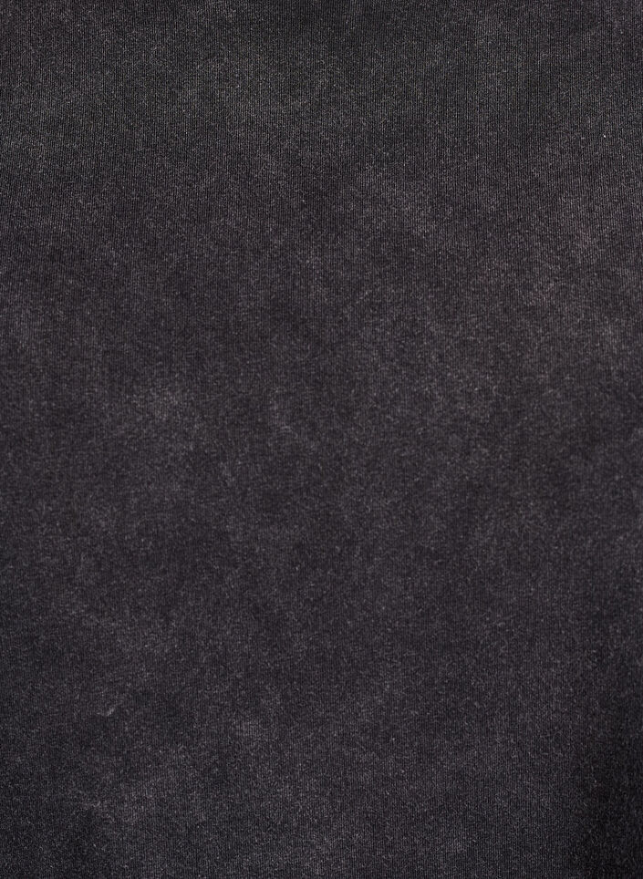 Sporty katoenen T-shirt met een gewassen effect, Zwart, Packshot image number 2