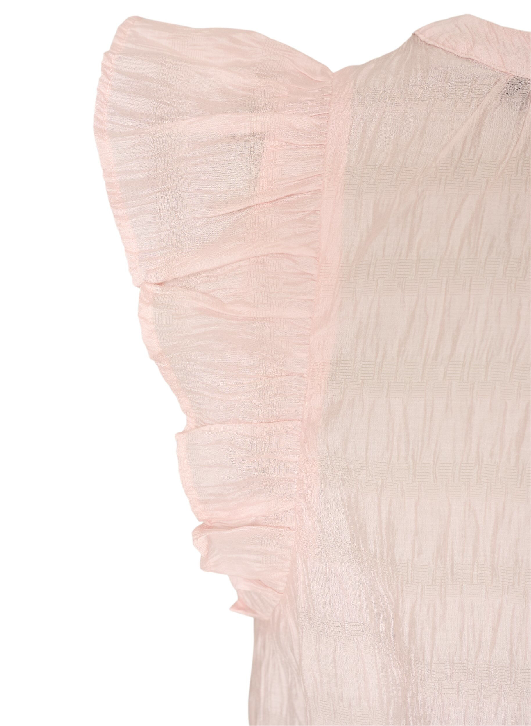 ZizziBlouse sans manches textur&eacute;e avec volants, Rose, Packshot image number 3
