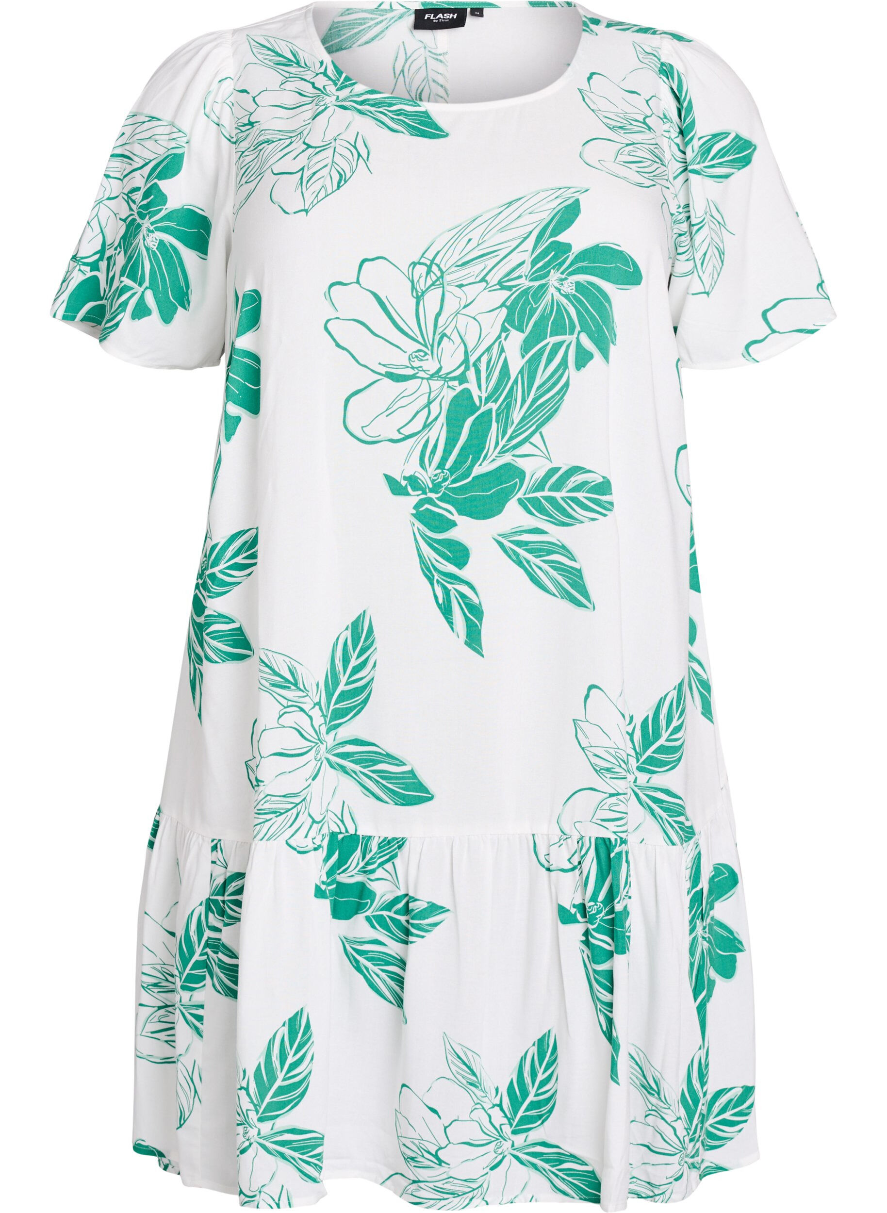 ZizziJurk van viscose met coupenaad, Groen, Packshot image number 0