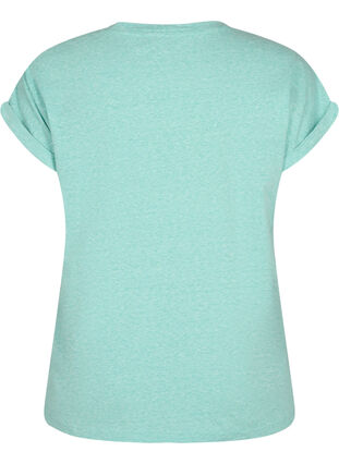 T-shirt mélangé à manches courtes, Turquoise Mél, Packshot image number 1