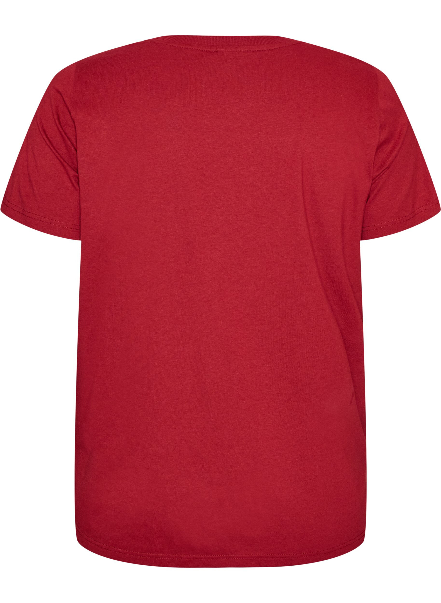 ZizziKerst T-shirt van biologisch katoen, Rood, Packshot image number 1