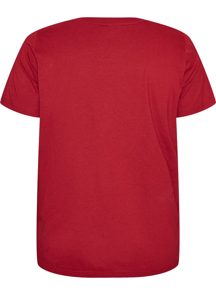 Kerst T-shirt van biologisch katoen, Rood, Packshot image number 1