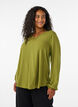 Viscose blouse met V-hals en lange mouwen, Groen, Model image number 0