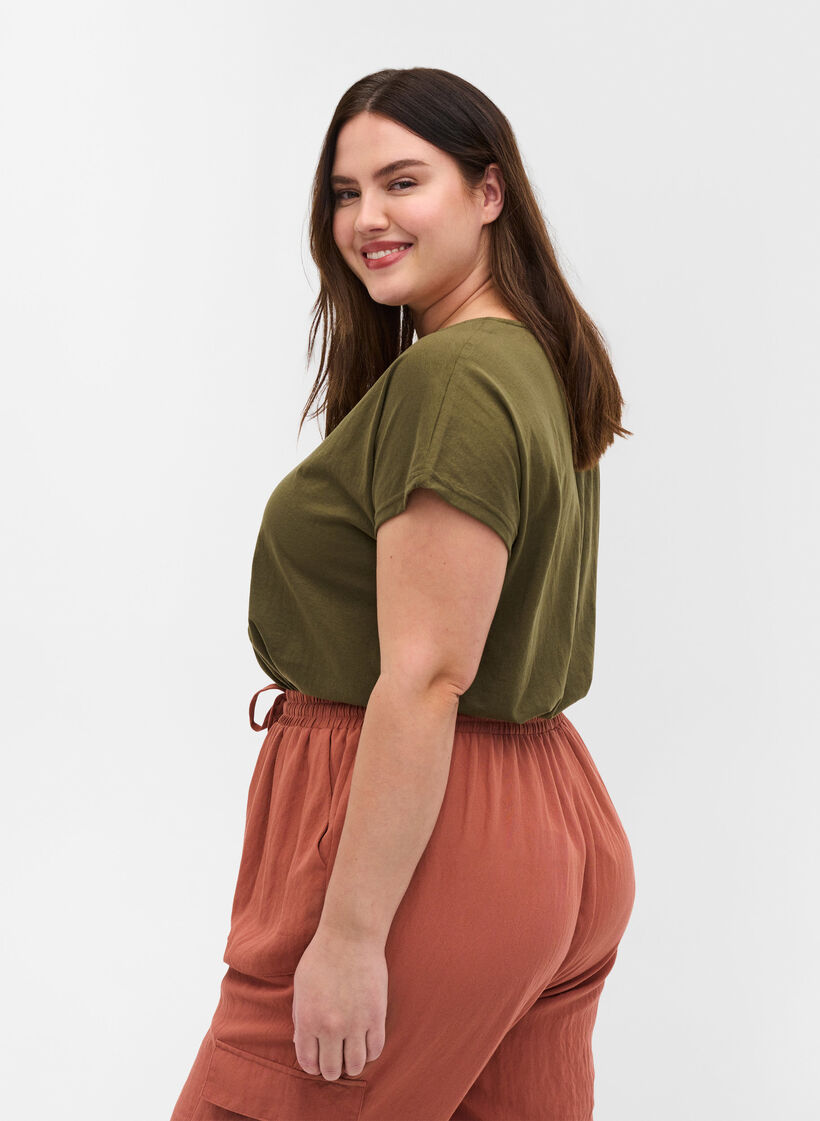 T-shirt en mélange coton, Ivy Green, Model image number 2