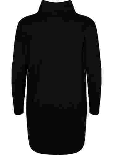 Tunique à manches longues et col montant, Black, Packshot image number 1