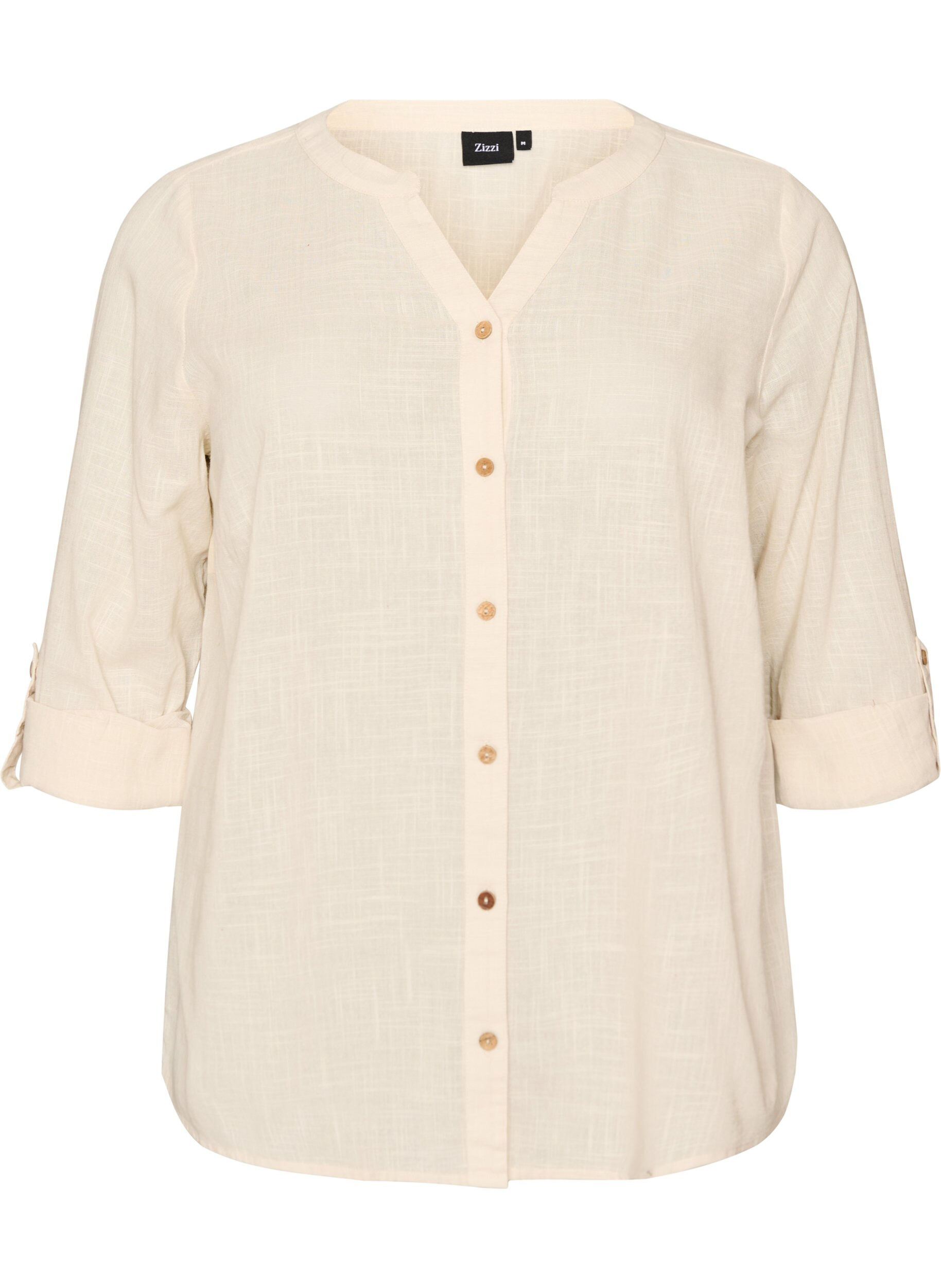 Katoenen blouse met een V-hals
