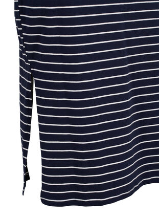 Jupe longue en coton avec fente, Blue Stripe, Packshot image number 3