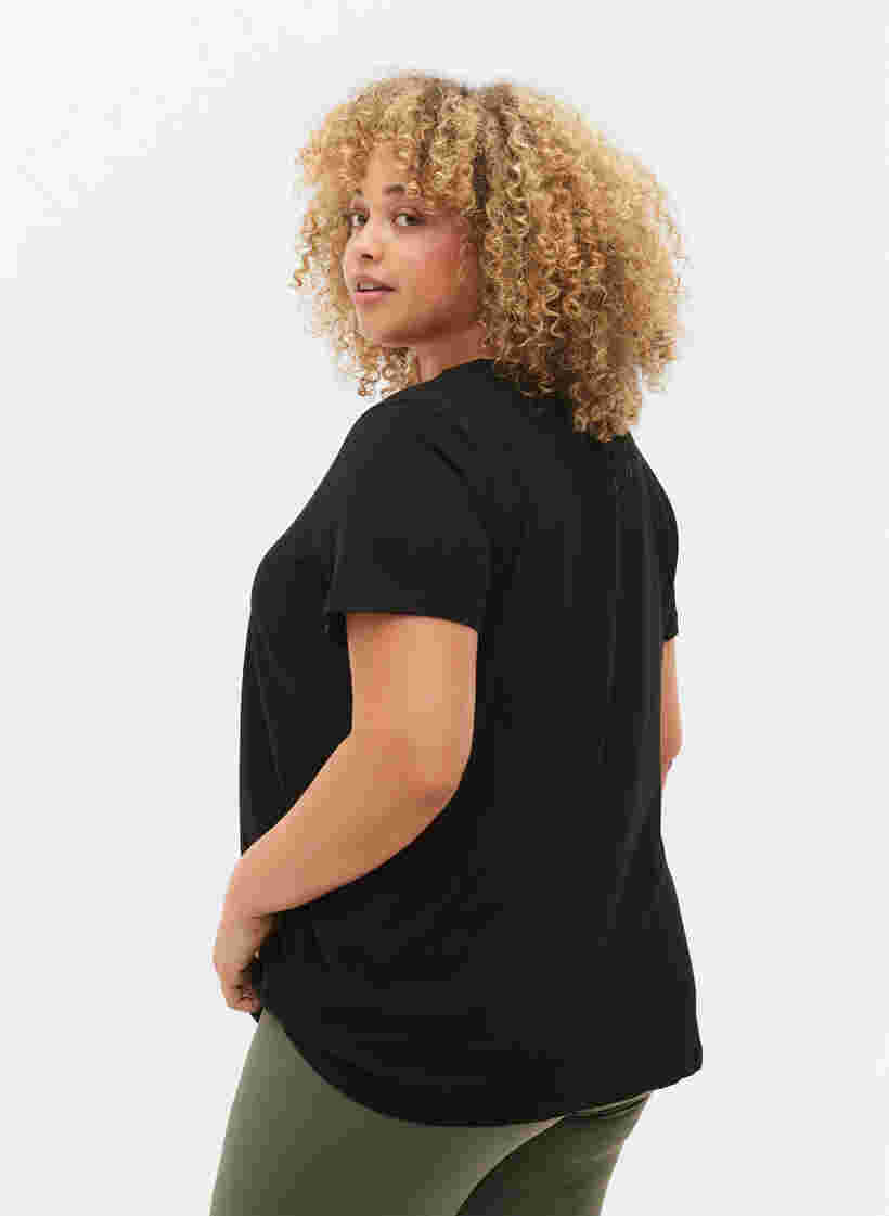 T-shirt de sport avec imprimé, Black w. turn, Model image number 0