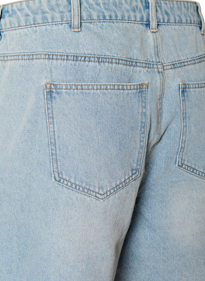 Denim skort met overslag en hoge taille, Blauw, Packshot image number 3