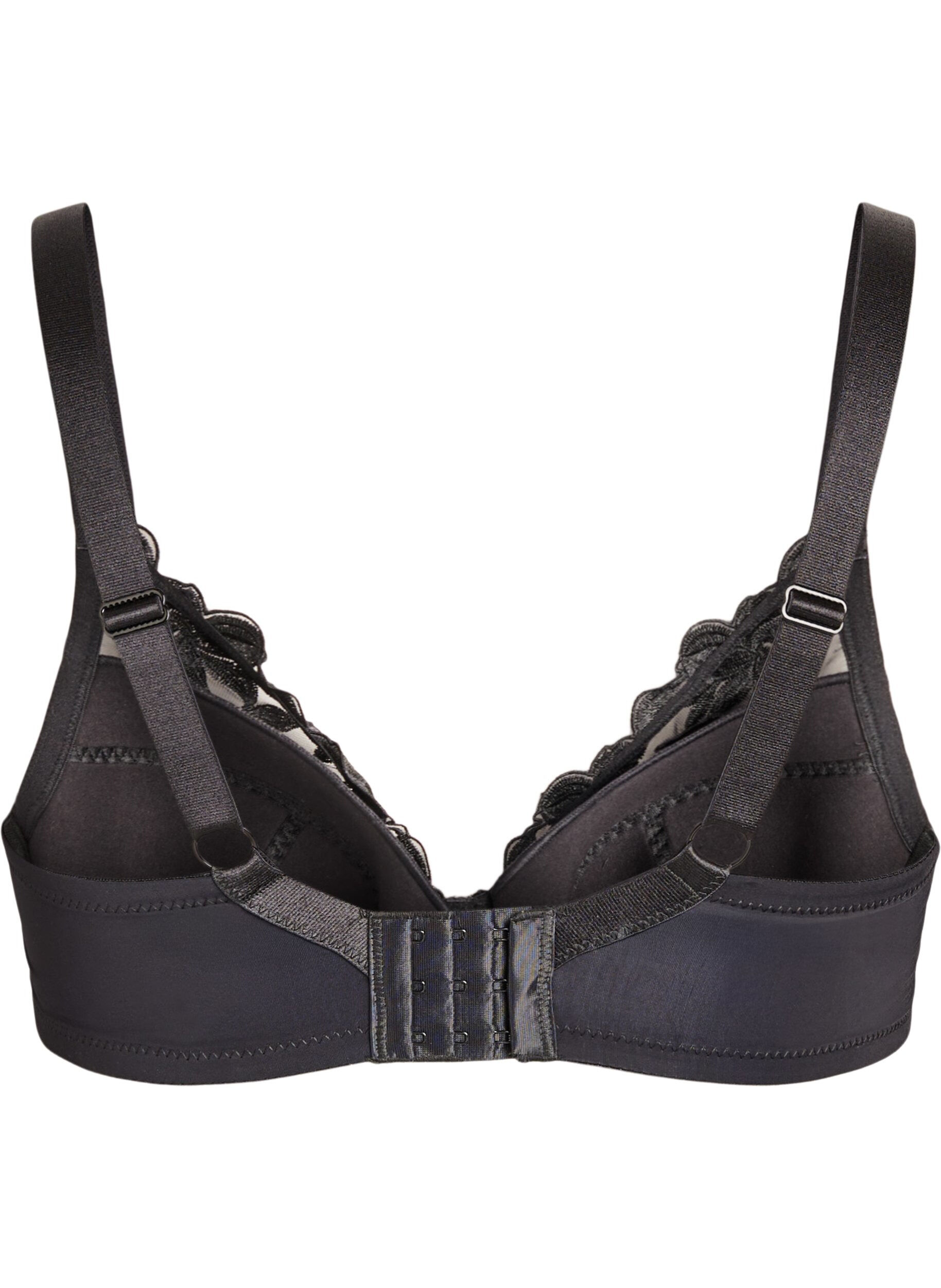 ZizziGewatteerde beugelbeha met borduursel, Zwart, Packshot image number 1