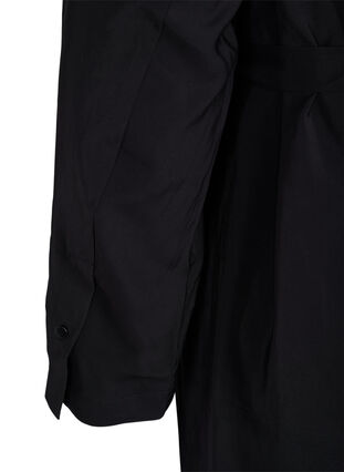 Robe en viscose avec boutons et ceinture, Black, Packshot image number 3