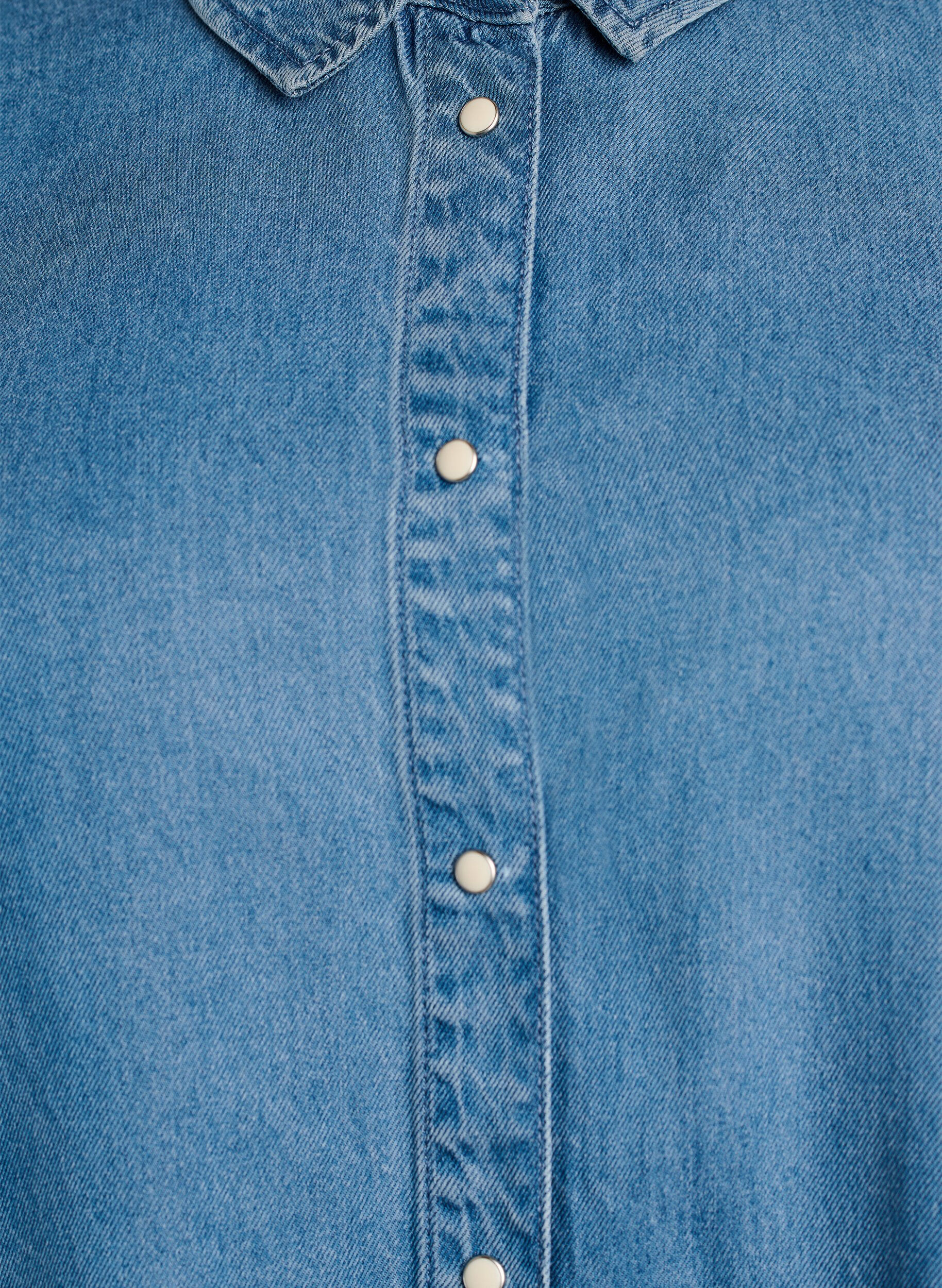 ZizziDenimlook lyocell shirt met korte mouwen, Blauw, Packshot image number 2