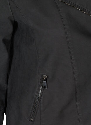 Short faux suede jacket, Black, Packshot image number 3