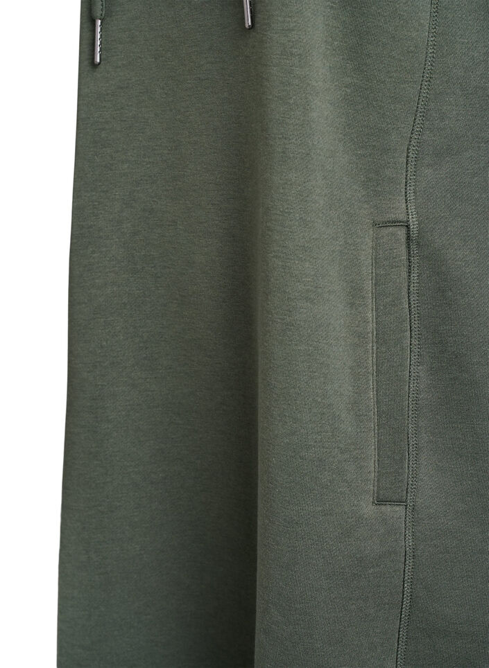 FLASH - Kort sweatshirt jurk met hoge kraag en zakken, Groen, Packshot image number 3