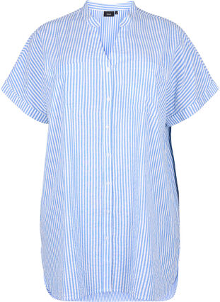 Chemise rayée avec poches de poitrine, Light Blue Stripe , Packshot image number 0