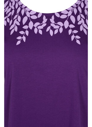 T-shirt en coton avec détails imprimés, Violet Ind Mel Feath, Packshot image number 2