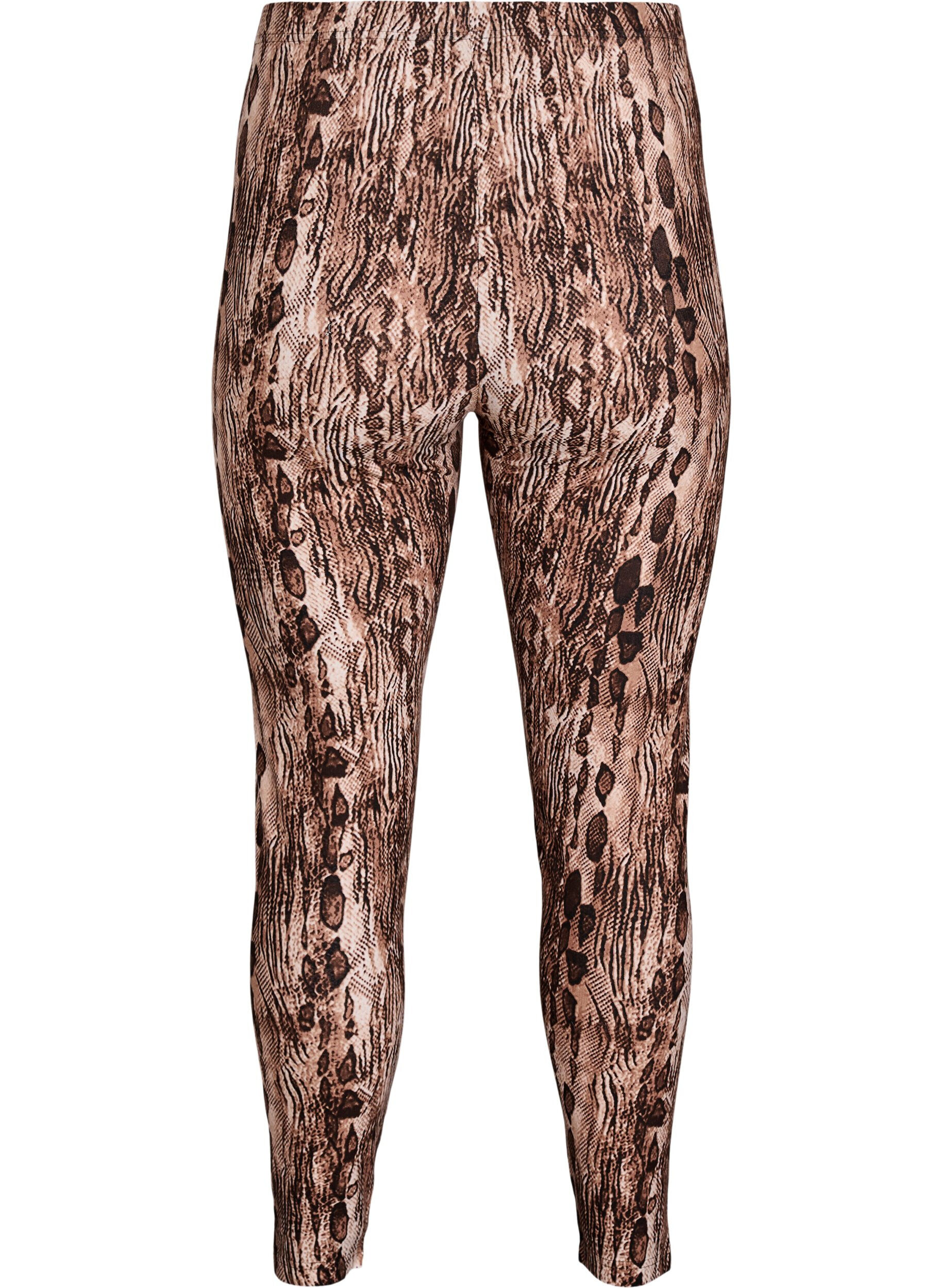 ZizziViscose leggings met print, Bruin, Packshot image number 1
