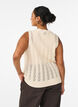 Gebreide vest met ajourborduursel en striksluiting, Beige, Model image number 2