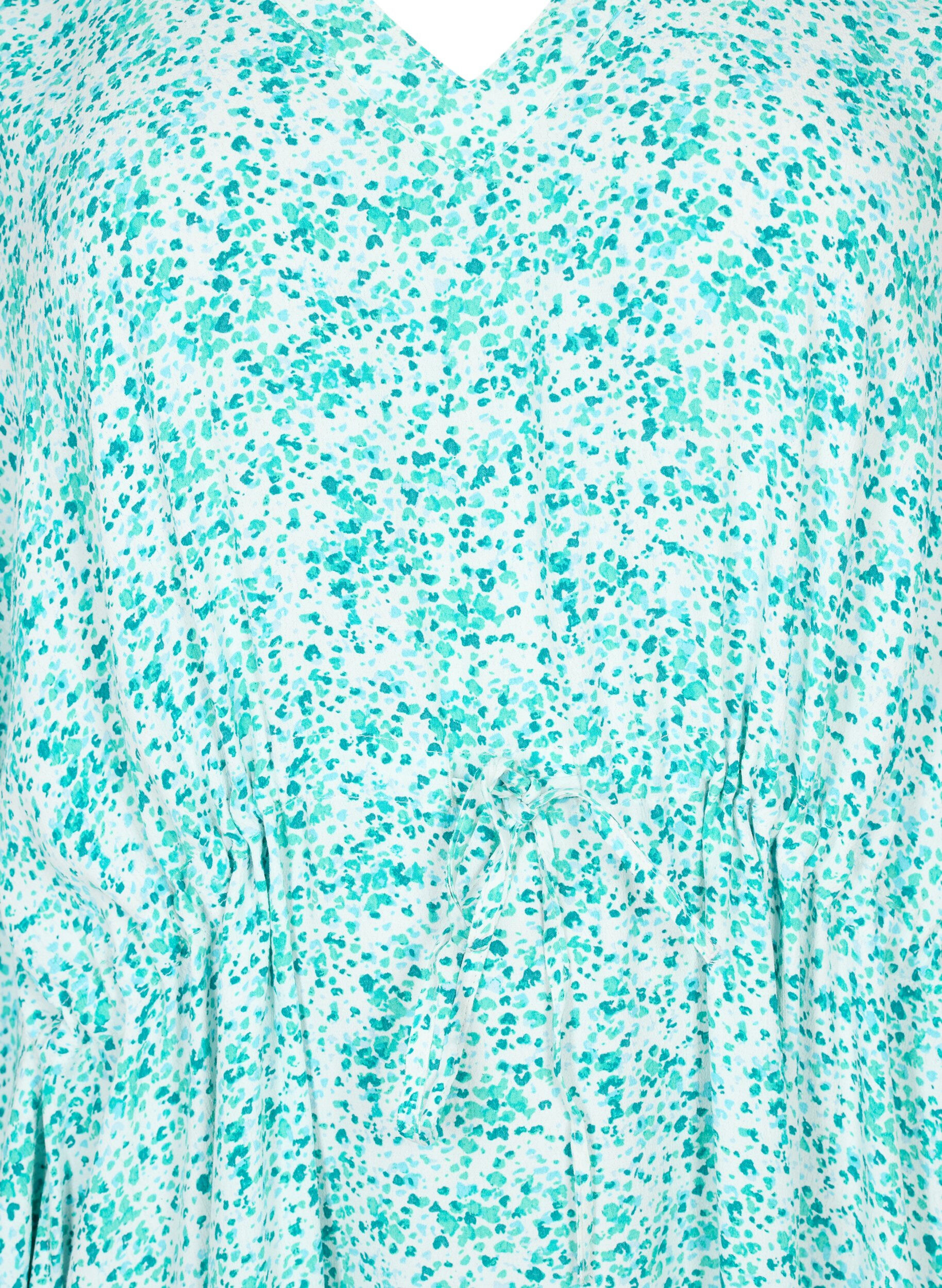 ZizziViscose caftan jurk met print, Green Dot, Packshot image number 2