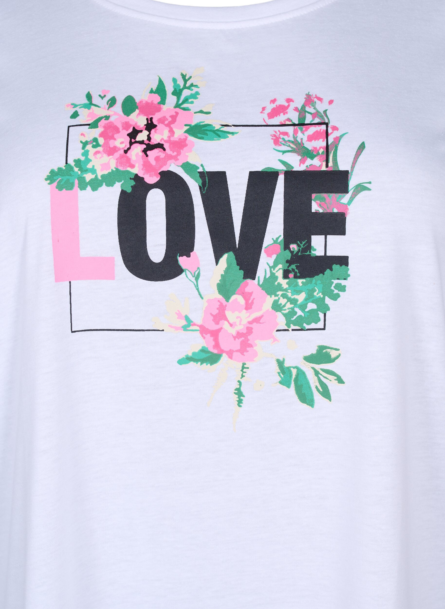 Zizzi FLASH - T-shirt avec motif, Bright White Love, Packshot image number 2