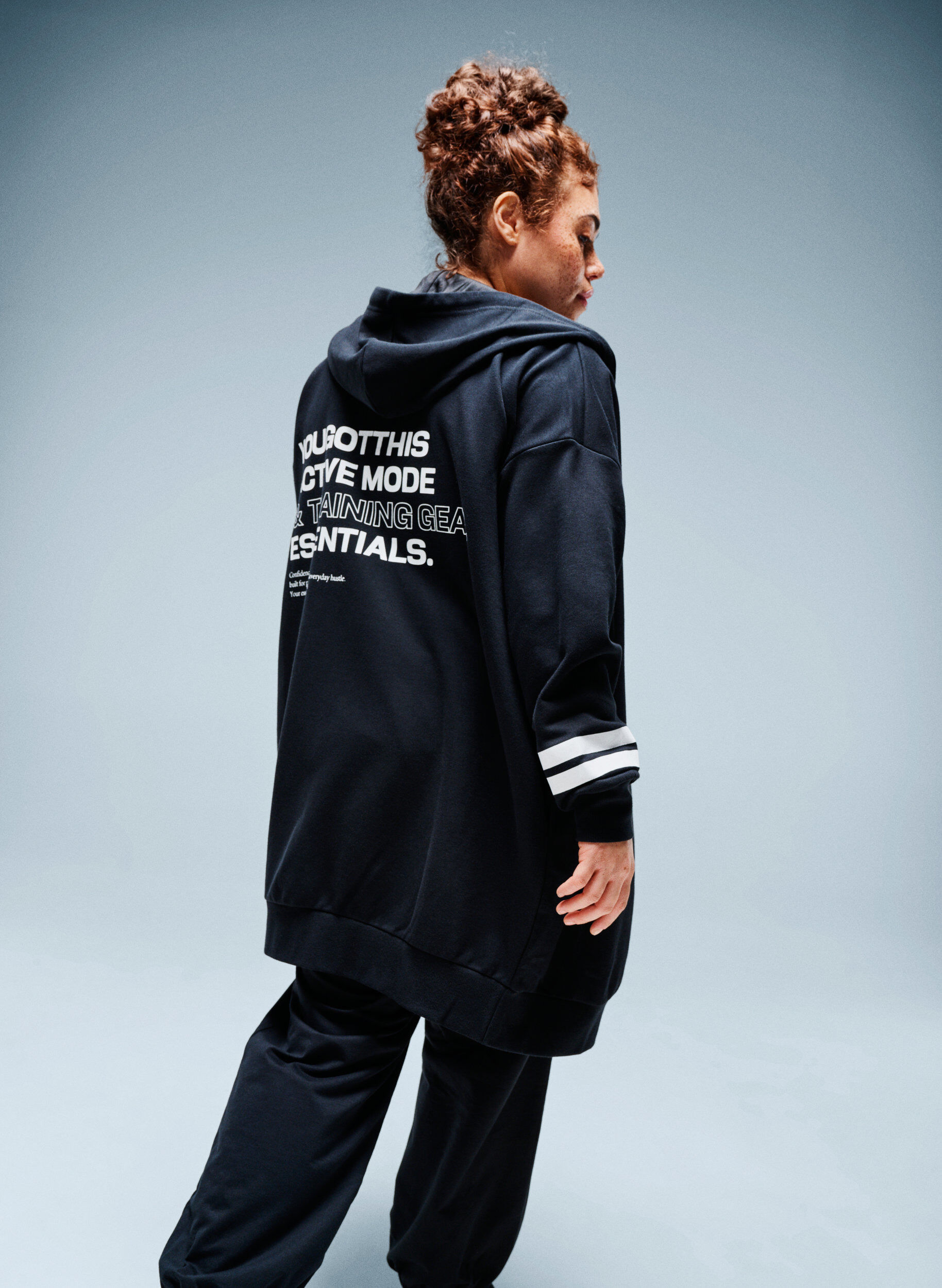 Lange sweatvest met printdetails