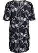 Robe trap&egrave;ze courte &agrave; motif brod&eacute;, Noir, Packshot image number 1