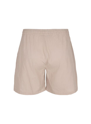 Losse shorts in katoenmix met linnen, Simply Taupe, Packshot image number 1