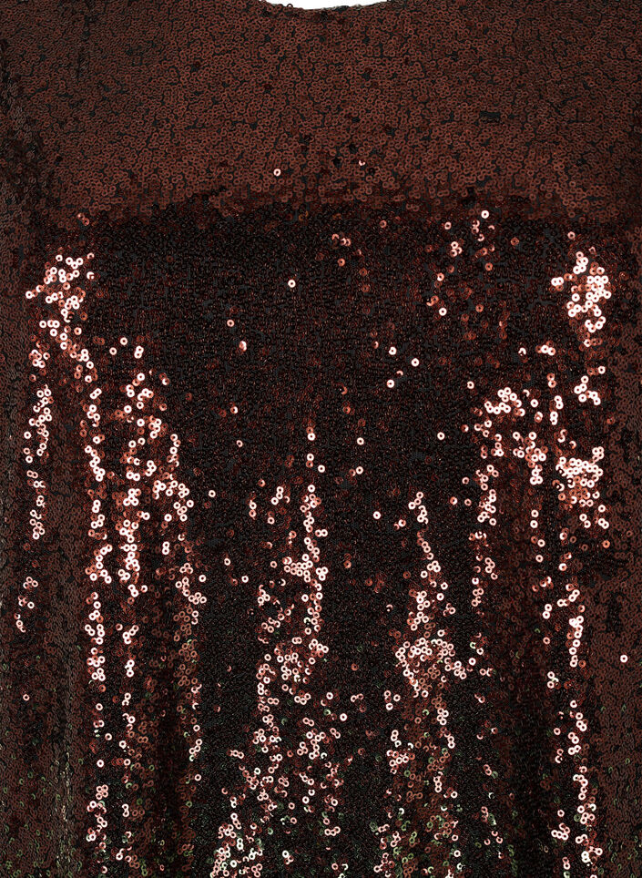 Paillettenjurk met ballonmouwen, Scarab Ch. Coffee, Packshot image number 2