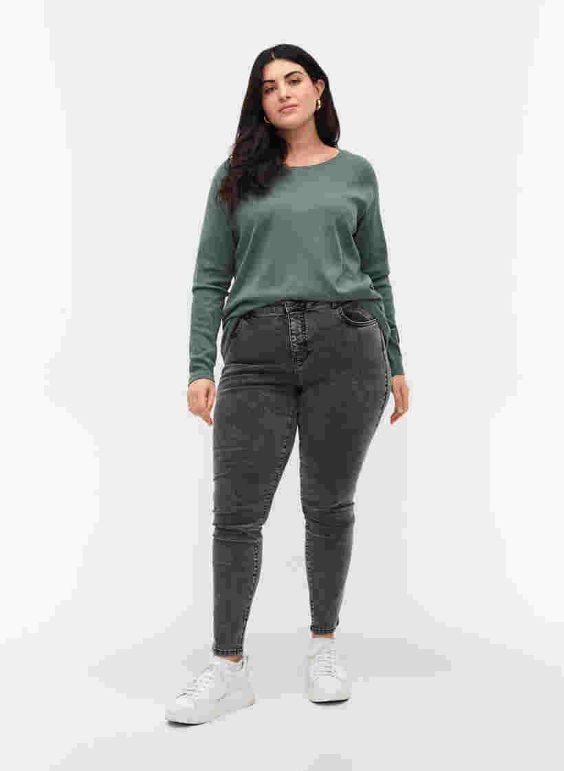 Super slim Amy jeans met hoge taille, Grey Denim, Model