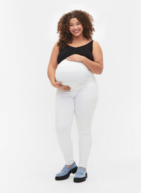 Zwangerschapsjeggingbroek van katoen, White, Model