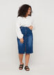 Denim midi-rok met split, Blauw, Model image number 1