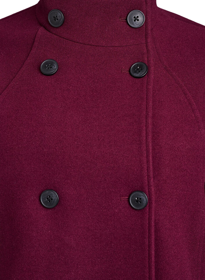 Manteau court &agrave; la coupe &eacute;vas&eacute;e, Bordeaux fonc&eacute;, Packshot image number 2