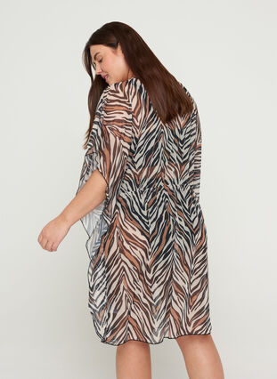 Robe de plage à taille ajustable, Zebra Print, Model image number 1