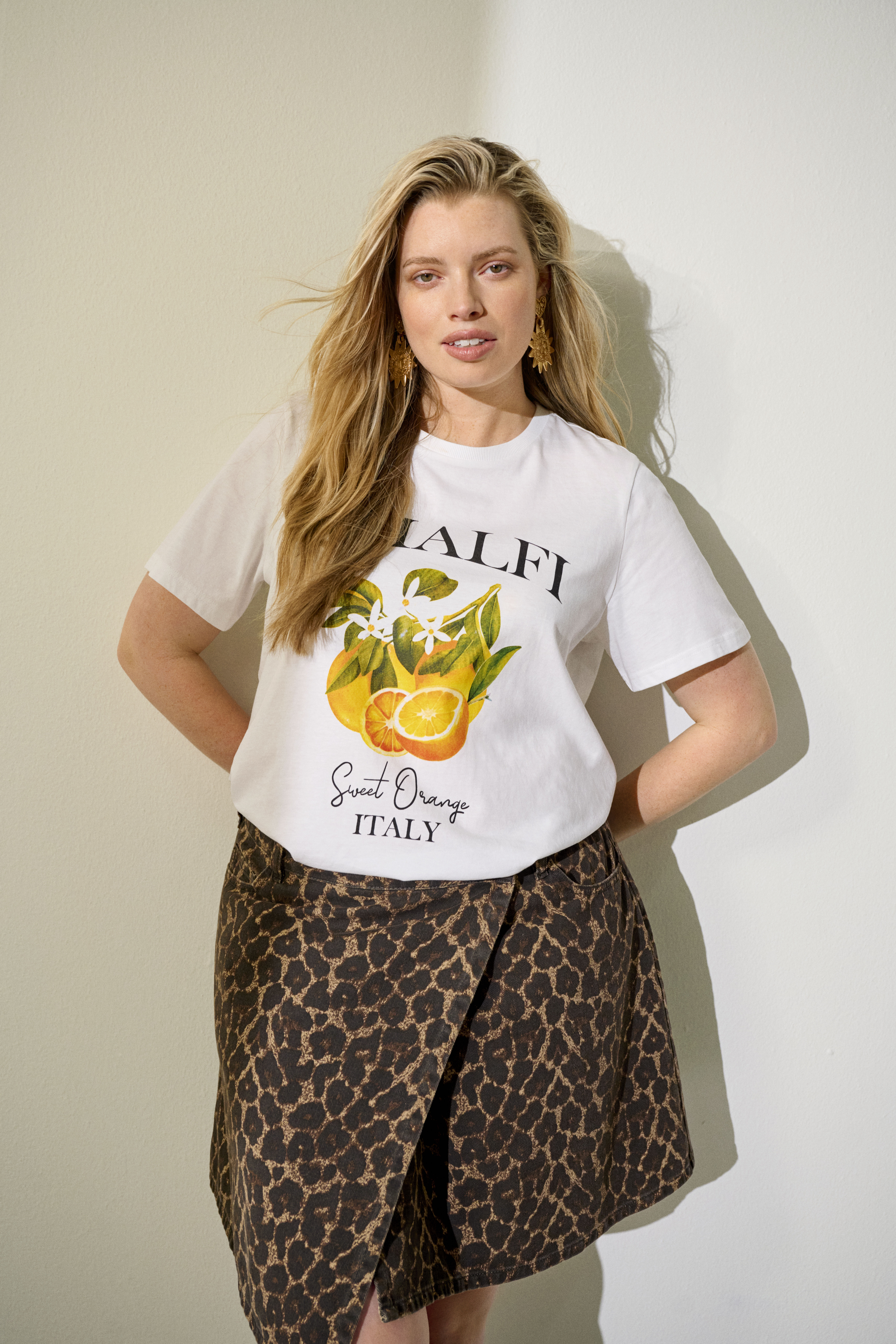 Zizzi Jupe en denim Leo, , Model