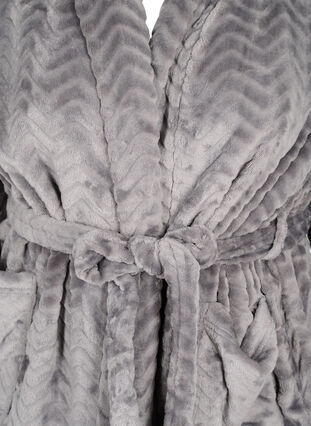 Peignoir court à motifs avec poches, Dark Grey, Packshot image number 2