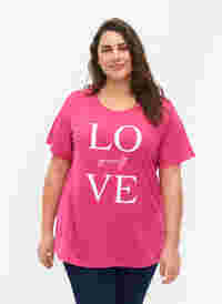 FLASH - T-shirt met motief, Raspberry Rose, Model