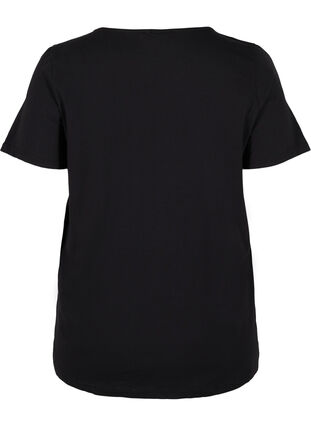 T-shirt à manches courtes avec détails en dentelle, Black, Packshot image number 1
