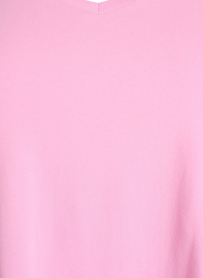 T-shirt Basic en coton uni, Rose, Packshot image number 2