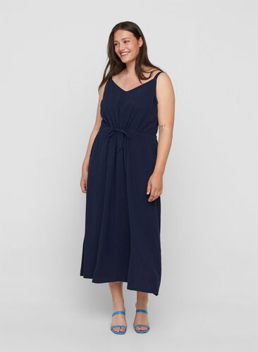 Maxi-jurk met smokwerk, Night Sky, Model image number 0