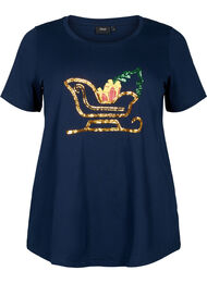 T-shirt de Noël à paillettes, Navy Blazer SLATE, Packshot