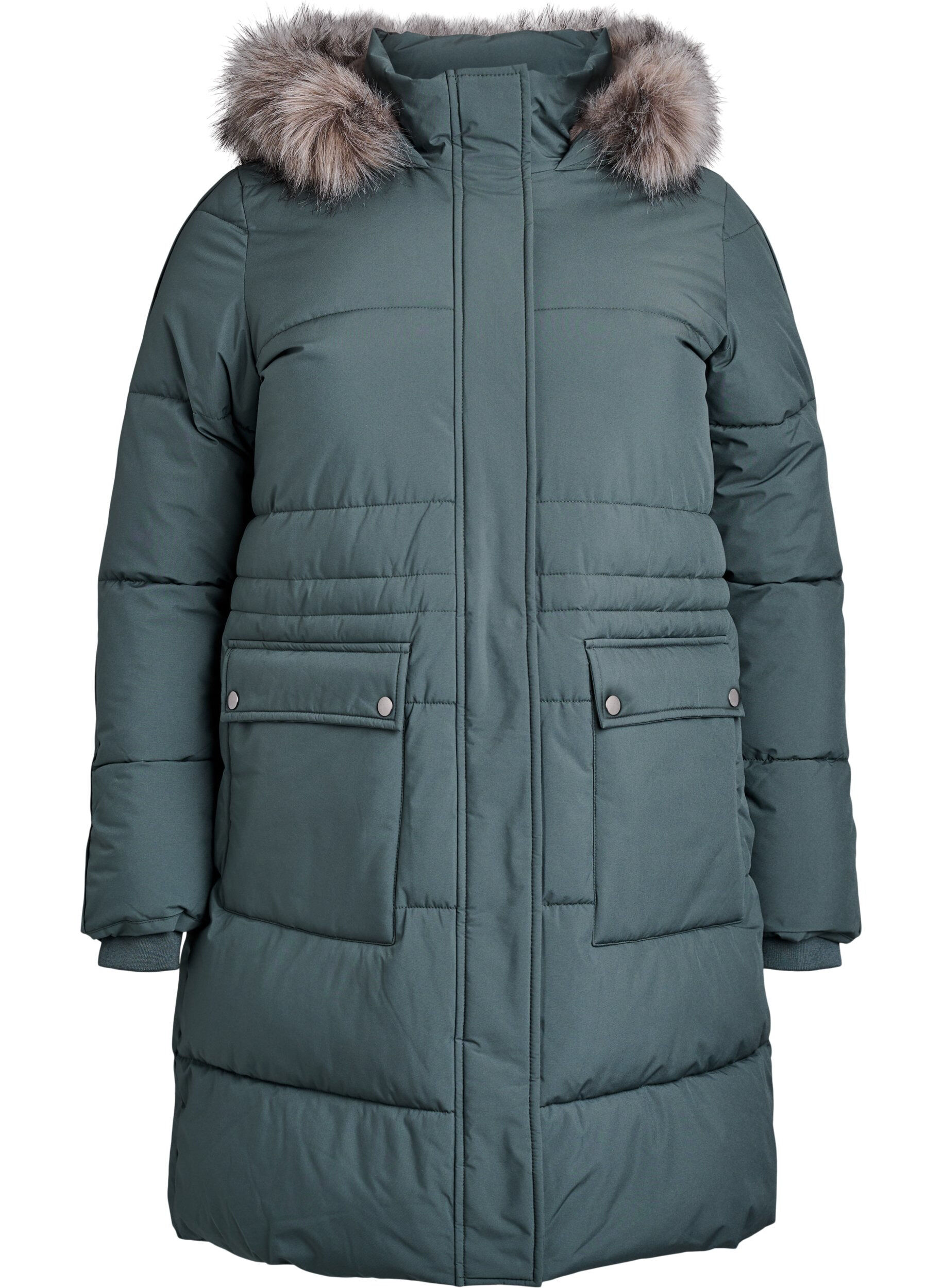 Parka d&eacute;perlante avec col en fausse fourrure