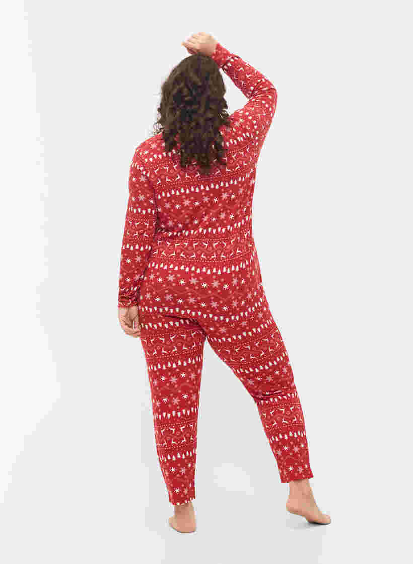 Pantalon de Noël avec imprimé, Tango Red/White AOP, Model image number 1