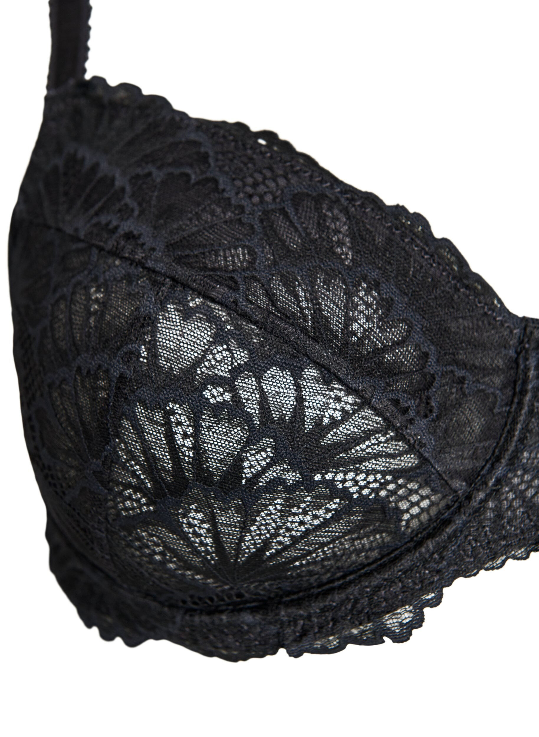 Zizzi Soutien-gorge en dentelle &agrave; armatures et couvrance totale, Noir, Packshot image number 2