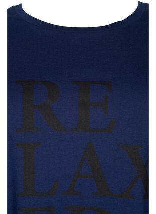 T-shirt de pyjama oversize en coton biologique, Peacoat W. relaxed, Packshot image number 2