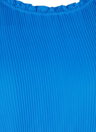 Robe plissée à manches longues et volants, Dazzling Blue, Packshot image number 2