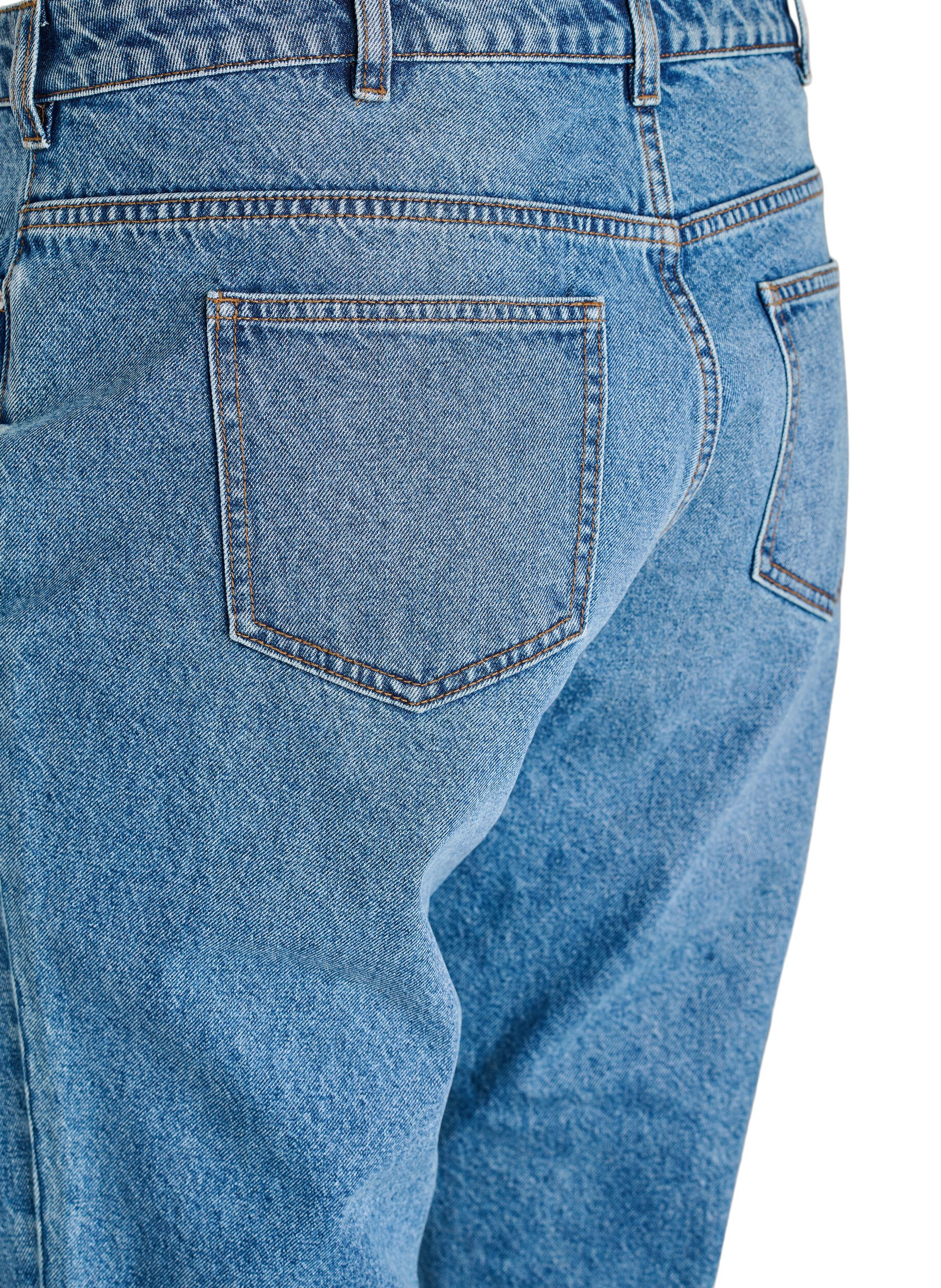 ZizziMille Mom Fit Jeans met hoge taille, Blauw, Packshot image number 3